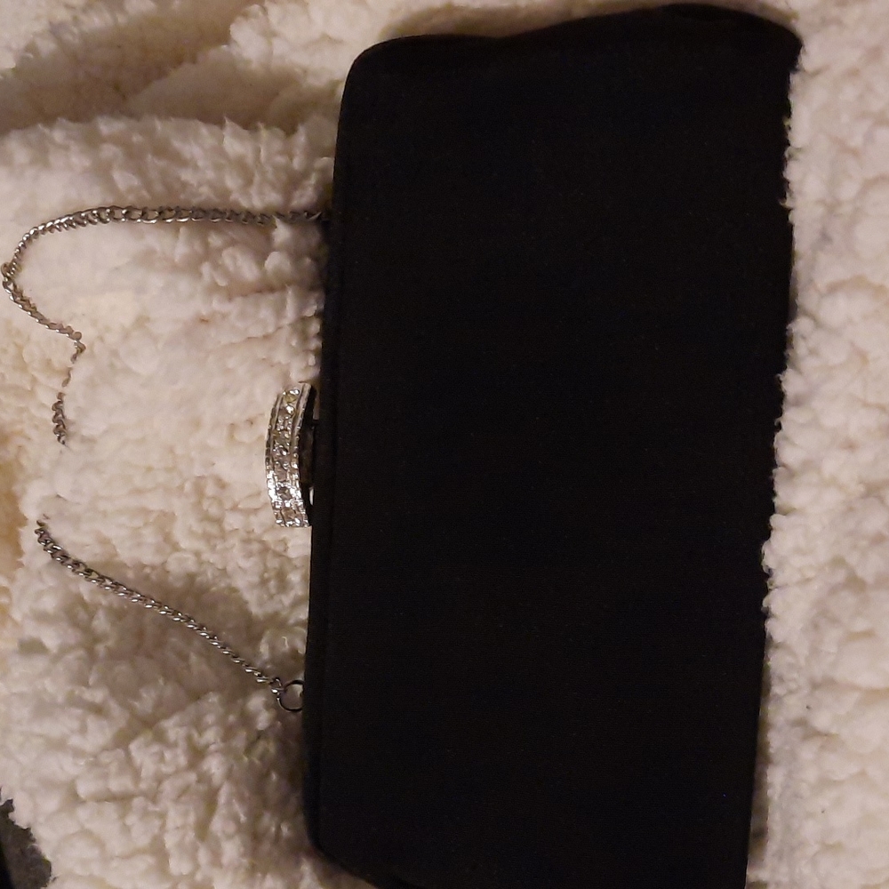 Dressy black clutch bag